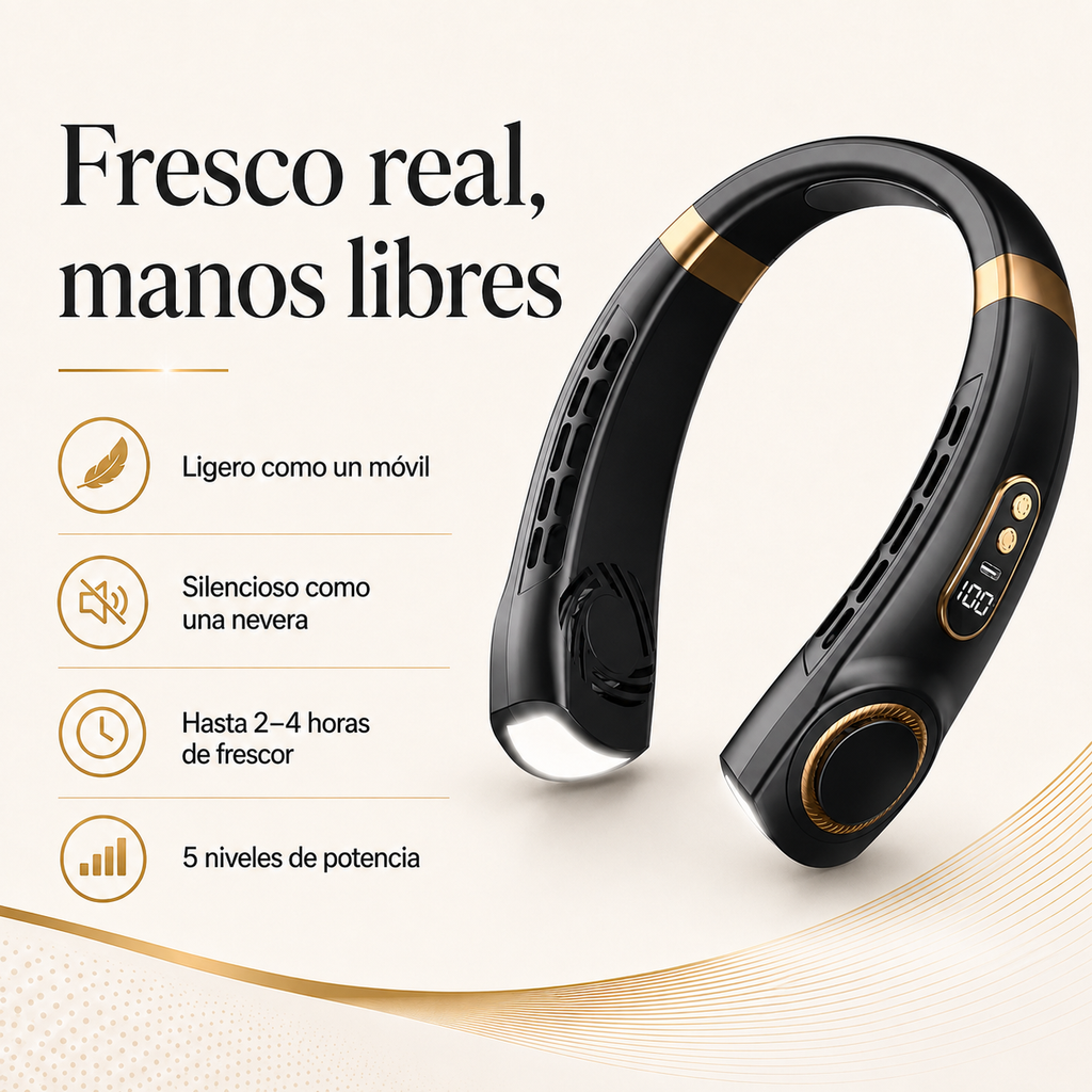Breezo · Ventilador de cuello sin aspas manos libres