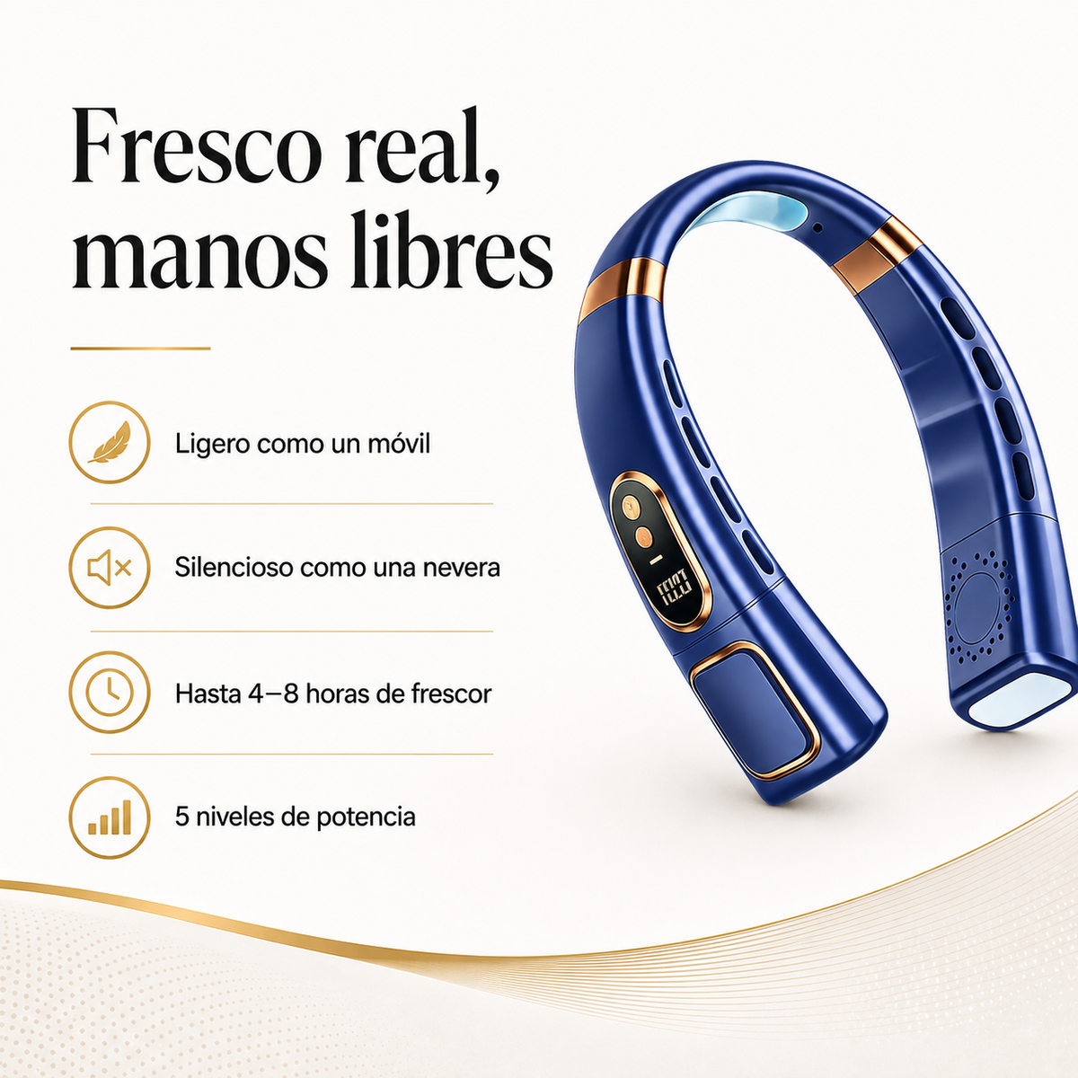 Breezo · Ventilador de cuello sin aspas manos libres