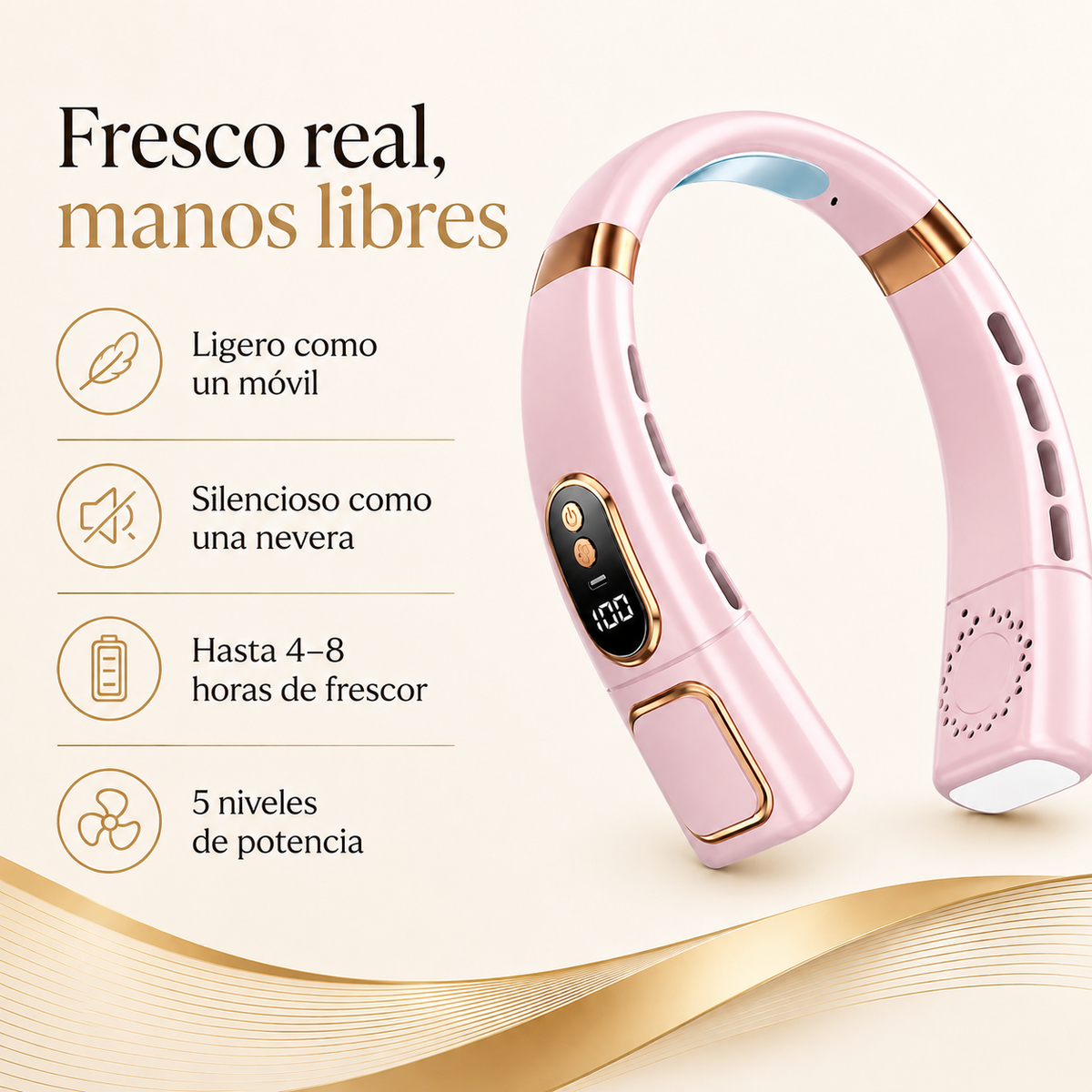 Breezo · Ventilador de cuello sin aspas manos libres
